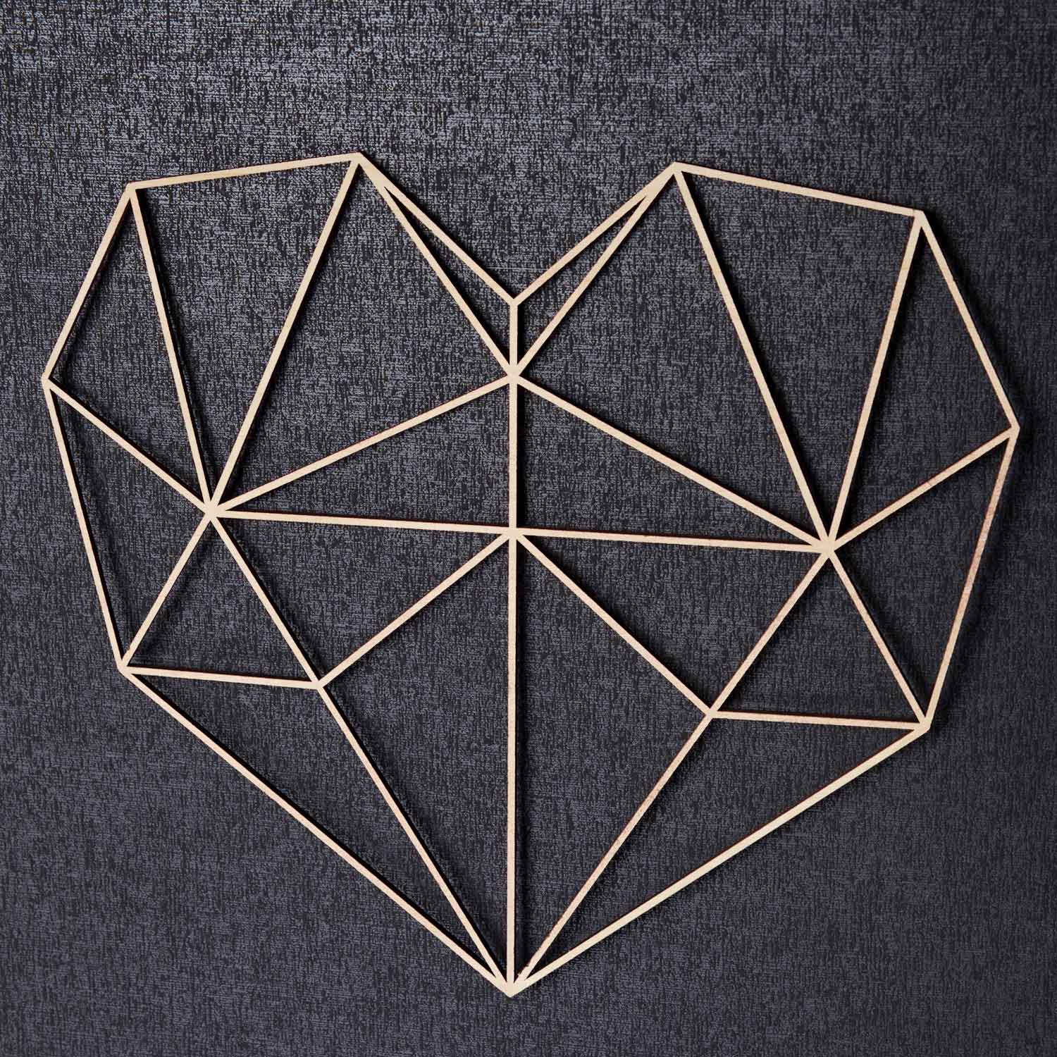 Origami 3D Herz aus Holz -