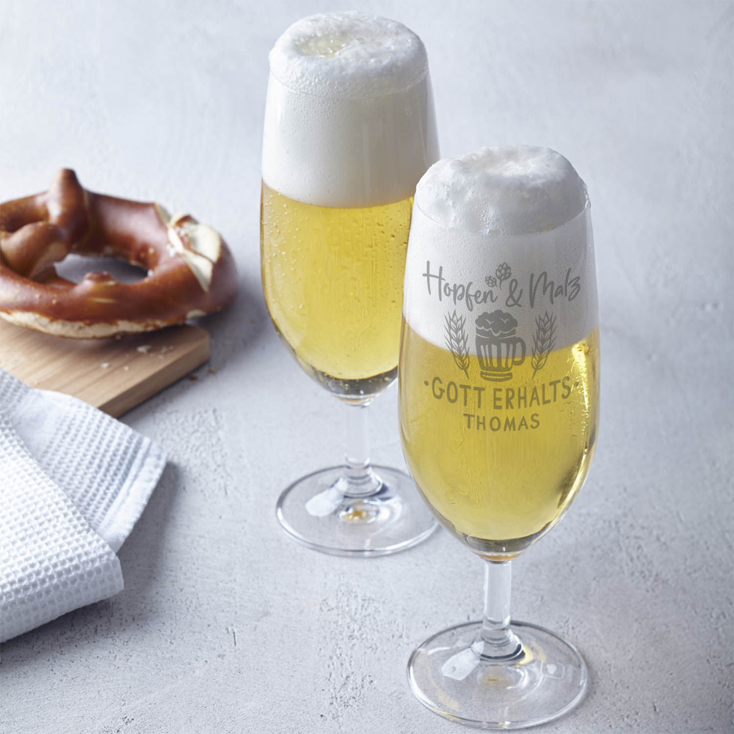Leonardo Bierglas mit Gravur "Hopfen und Malz Gott erhalts" mit Namen
