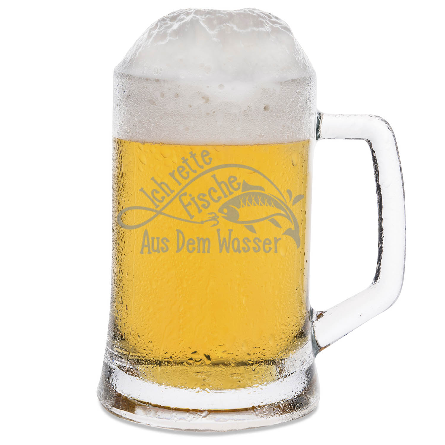 Montana Bierkrug mit Gravur "Ich rette Fische aus dem Wasser"