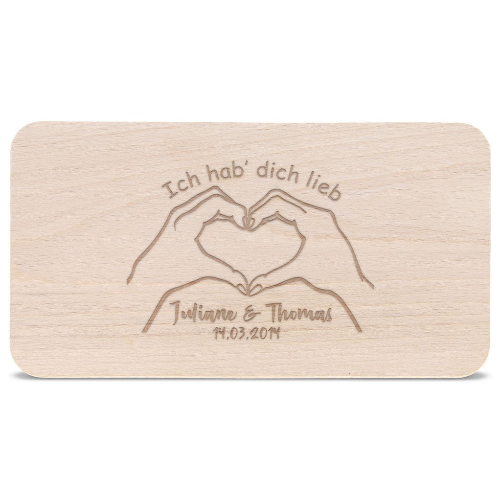 Frühstücksbrettchen Ich hab dich lieb