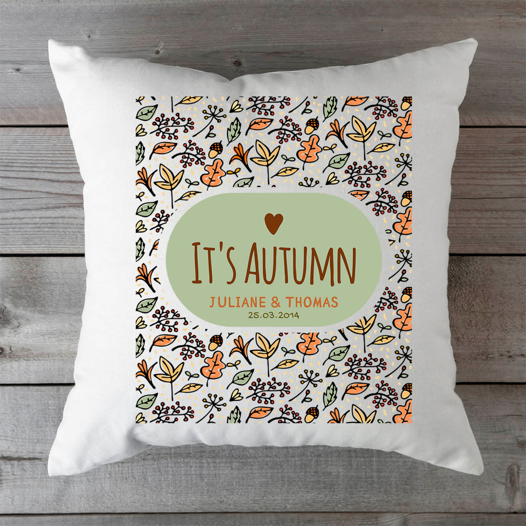 Bedrucktes Kissen mit Spruch It's Autumn
