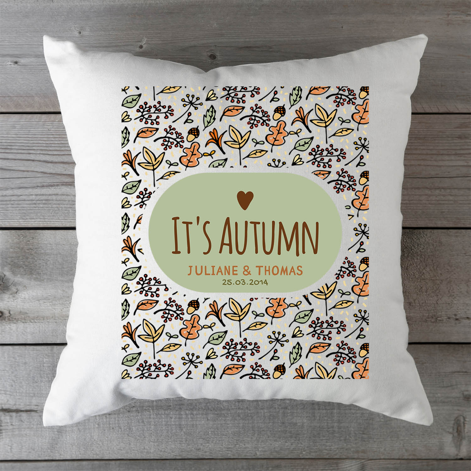 Bedrucktes Kissen mit Spruch It's Autumn