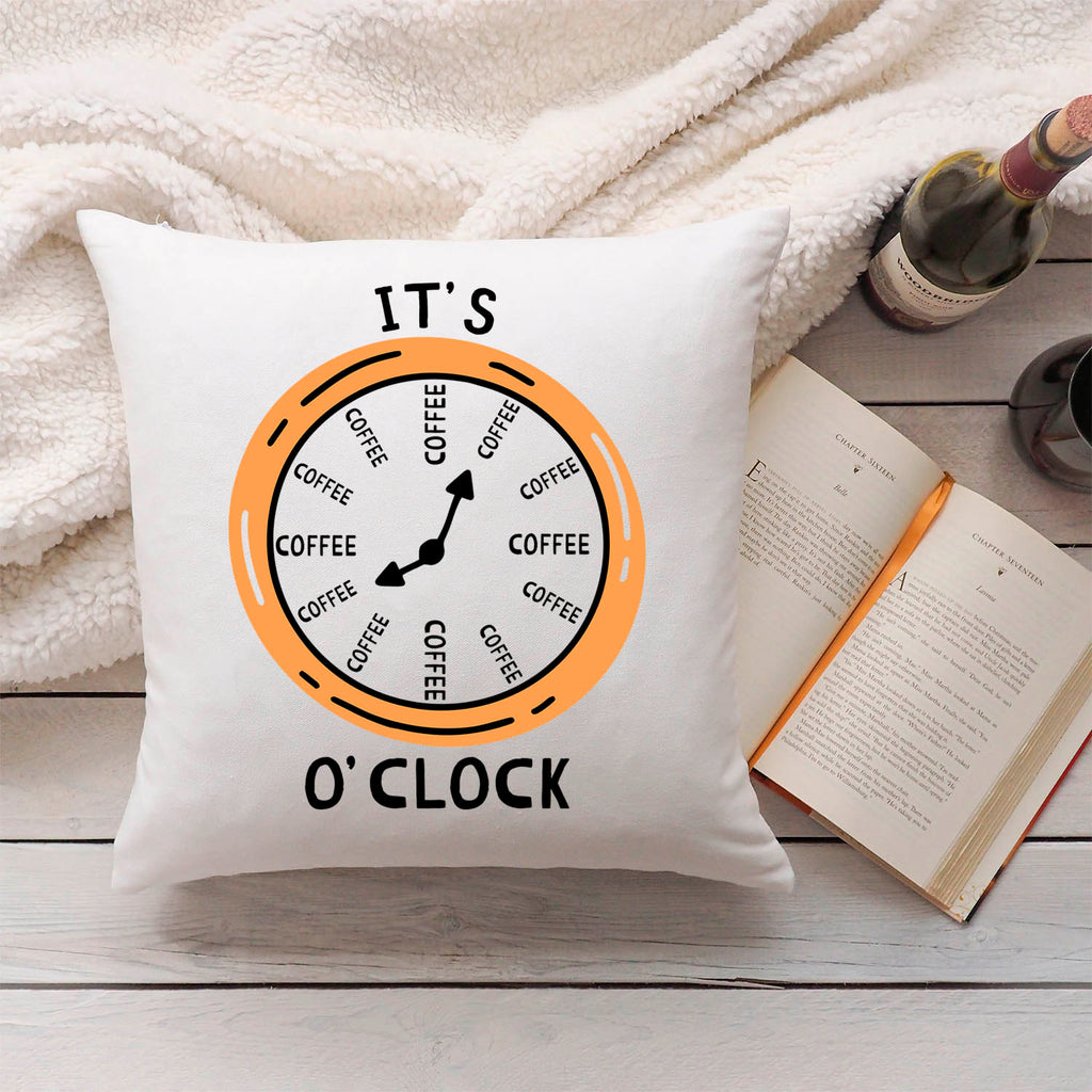 Bedrucktes Kissen mit Motiv "It's coffee o´clock"