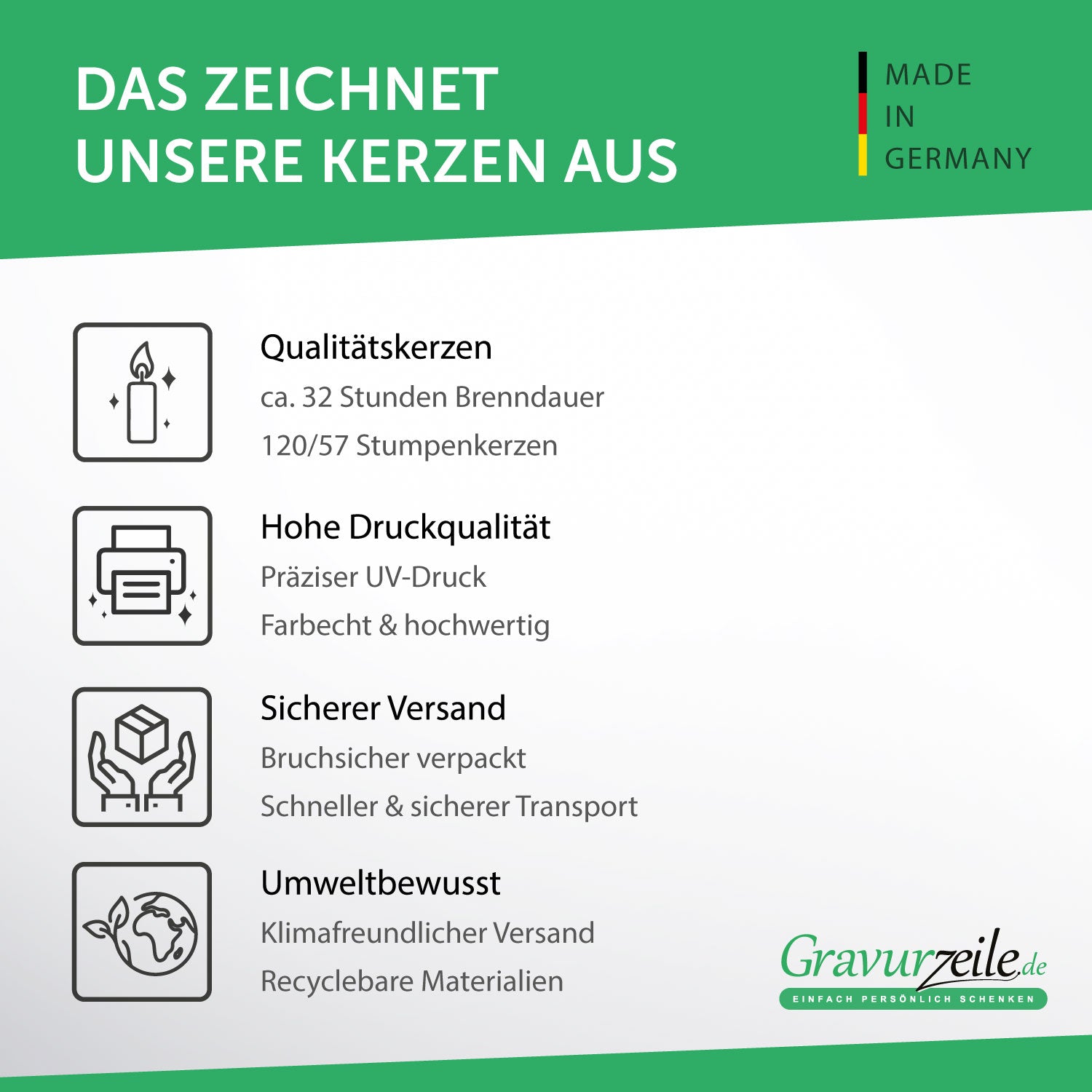 Kleine Kerze mit Spruch "Klein & Lustig"