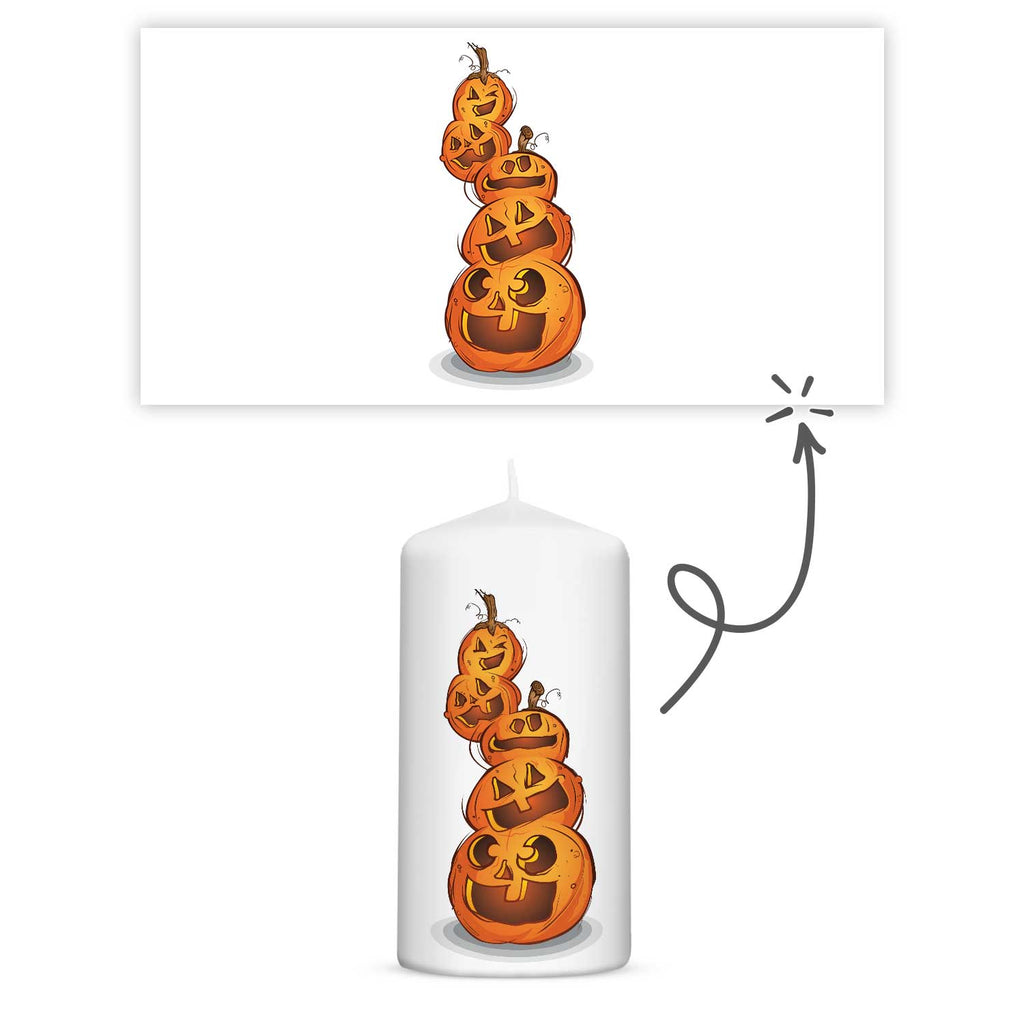 Kleine Halloween Kerze "Kürbisstapel"