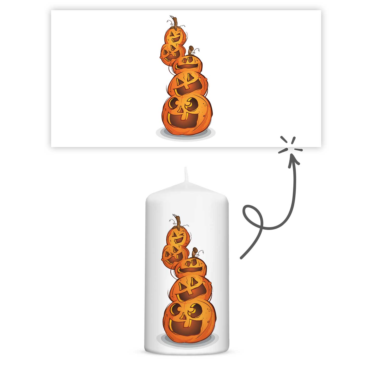 Kleine Halloween Kerze "Kürbisstapel"
