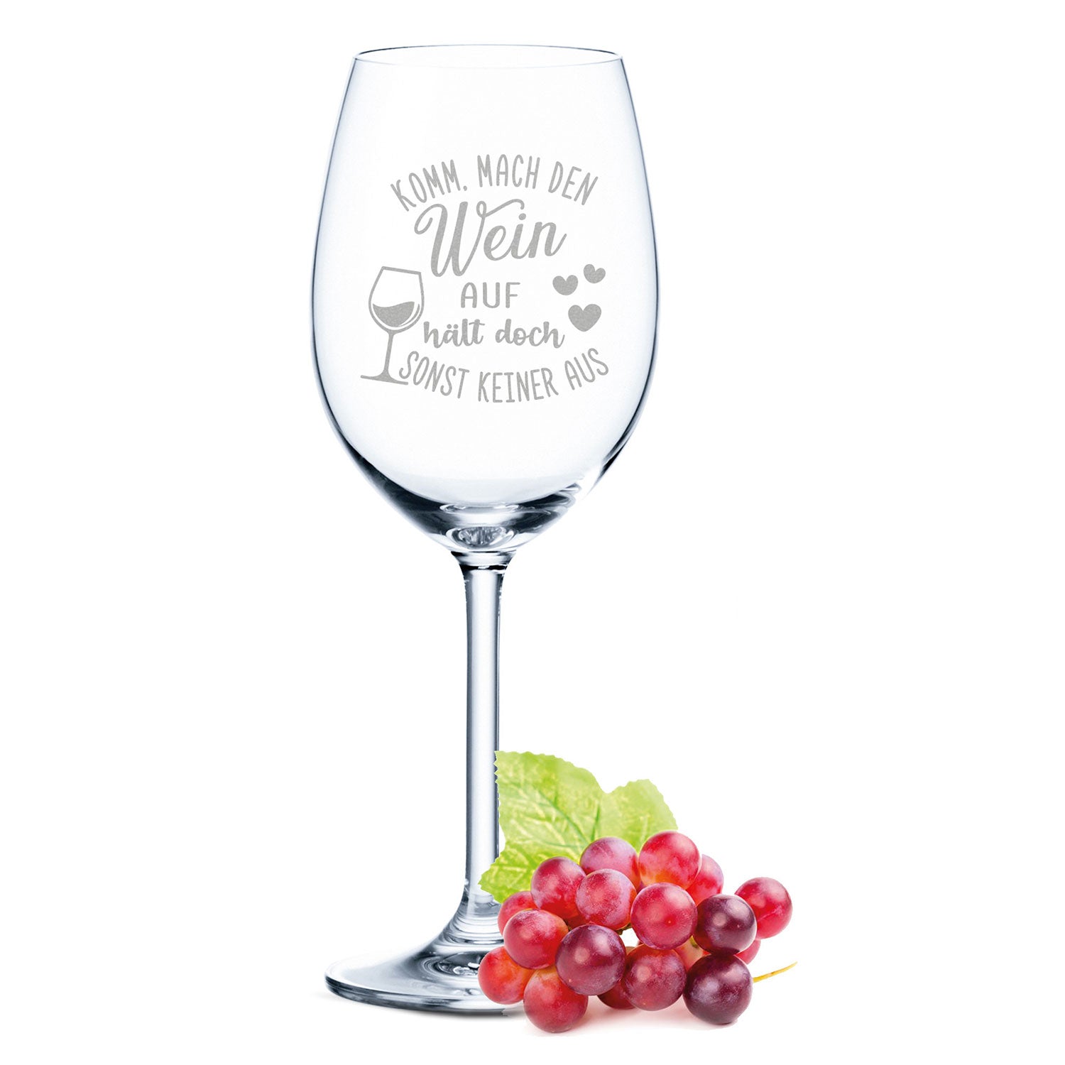 Leonardo Weinglas mit Gravur "Komm mach den Wein auf"