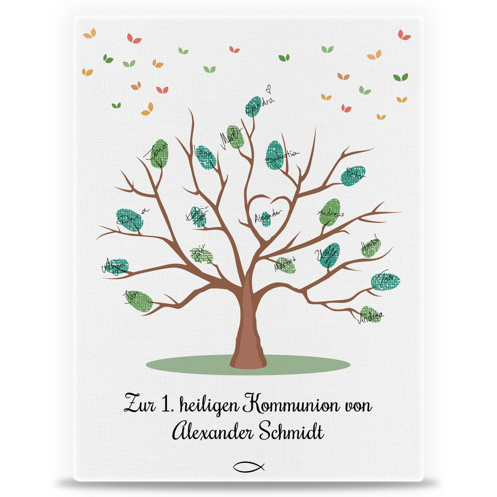 Leinwand als Gästebuch zur Kommunion