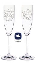 Leonardo Sektgläser mit Gravur "I love you to the moon and back" im Set
