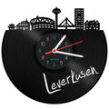 Wanduhr aus Vinyl Skyline Leverkusen
