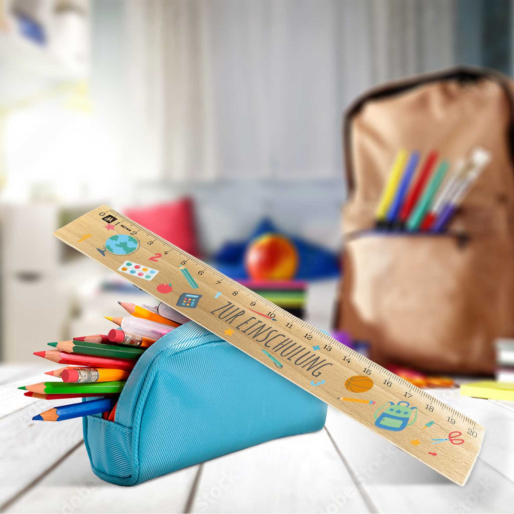 Lineal zur Einschulung im Einschulungs Design für Kinder aus Holz