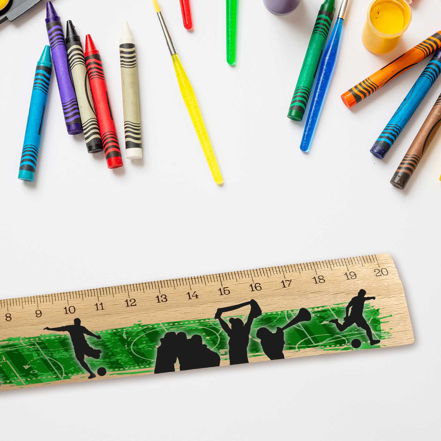 Lineal zur Einschulung im Fußball Design für Kinder aus Holz