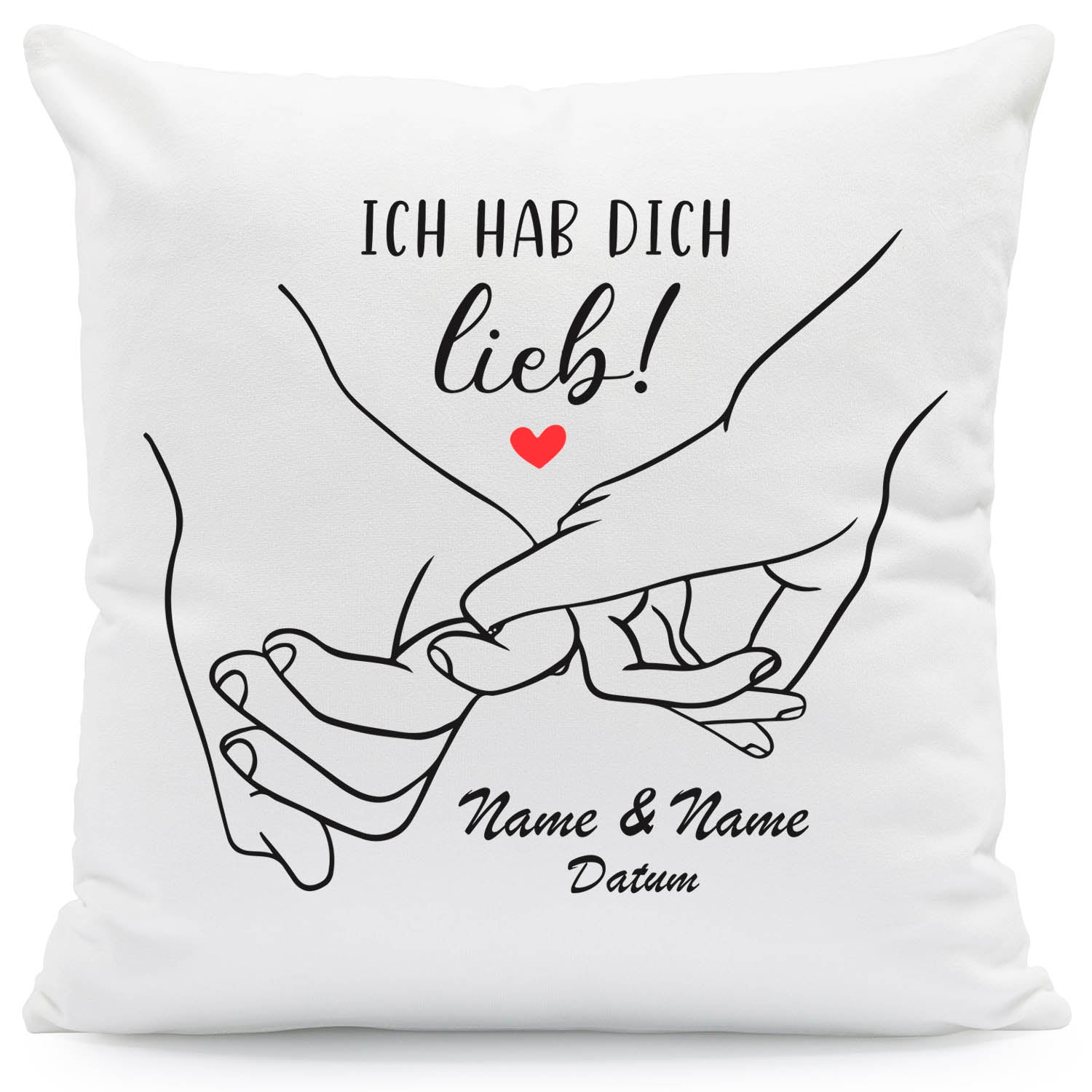 Bedrucktes Kissen mit Motiv "Love Hands"