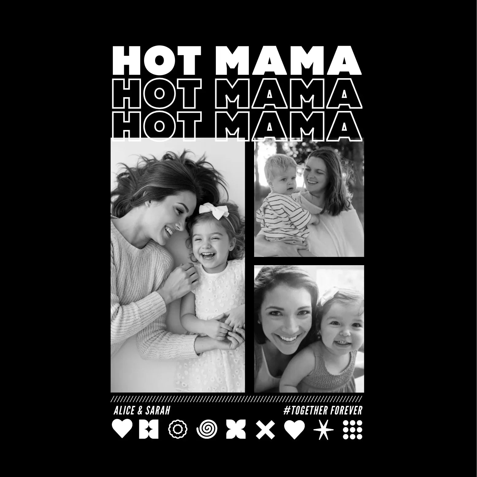 MAMA T-Shirt HOT MAMA mit Deinen Fotos personalisiert