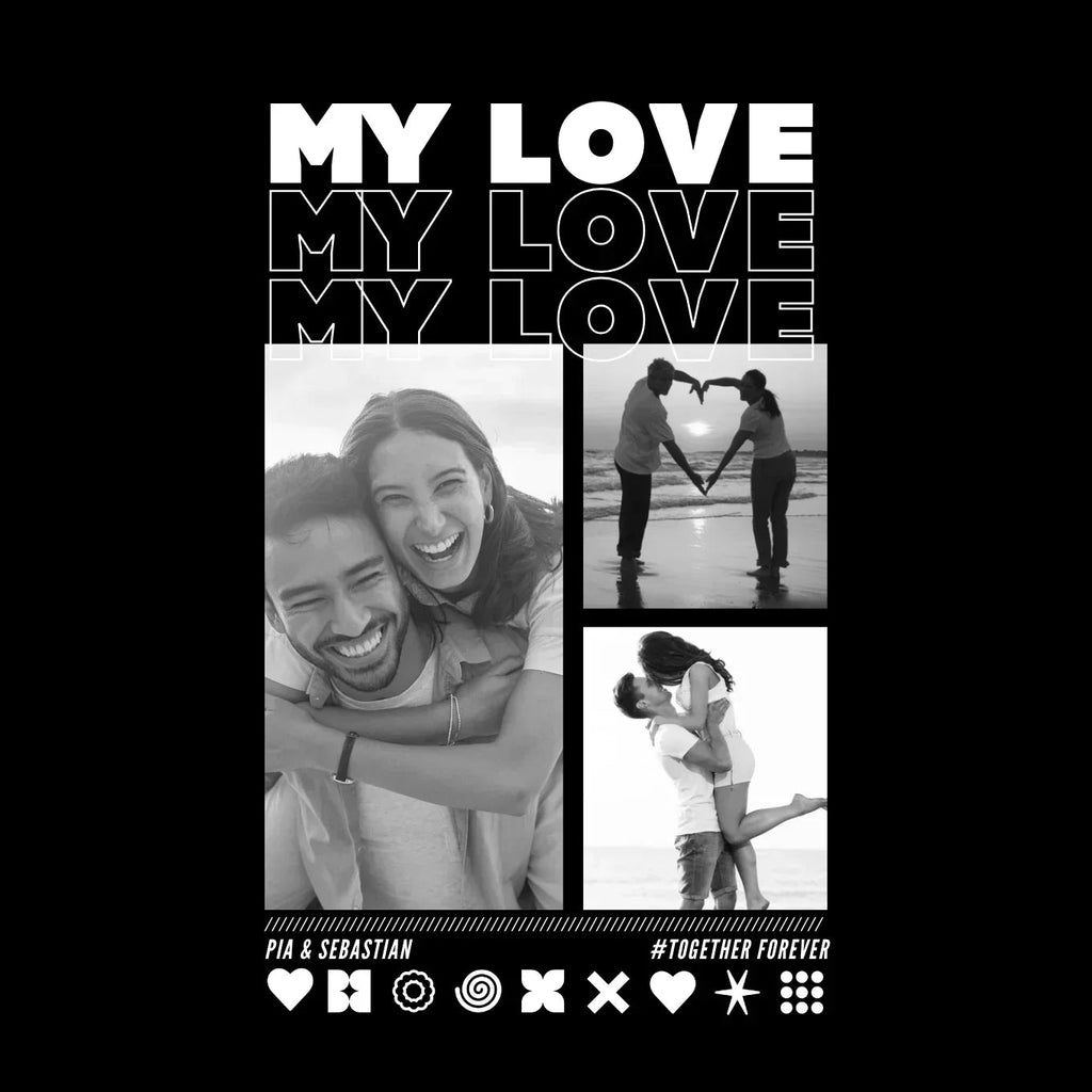 MY LOVE Hoodie mit Euren Fotos personalisiert
