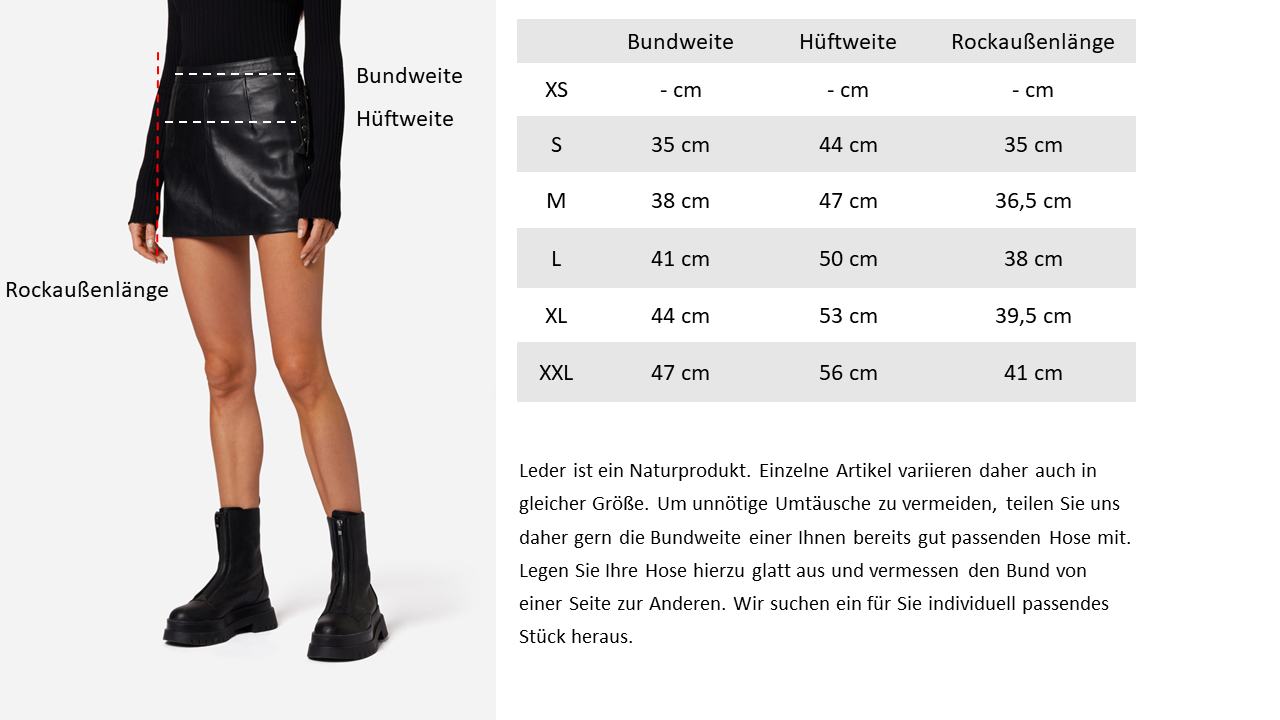 Lederrock mit Schnürung RK-05