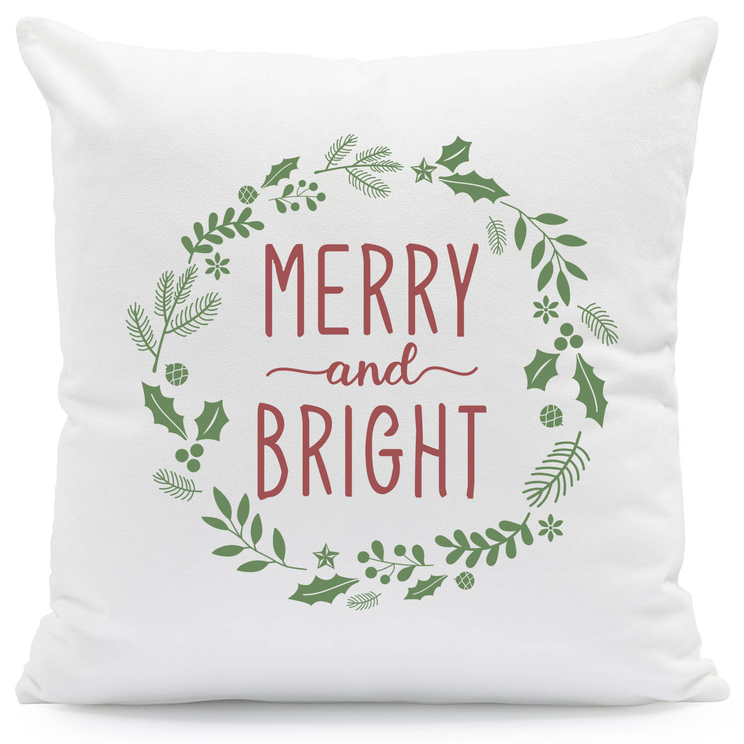 Kissen mit Weihnachtsmotiv - Merry and Bright - Weihnachtsdeko - Geschenke für Frauen & Männer