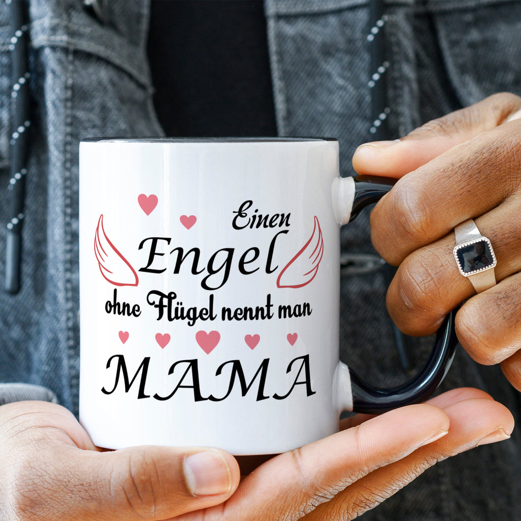 Bedruckte Tasse mit Spruch Engel ohne Flügel