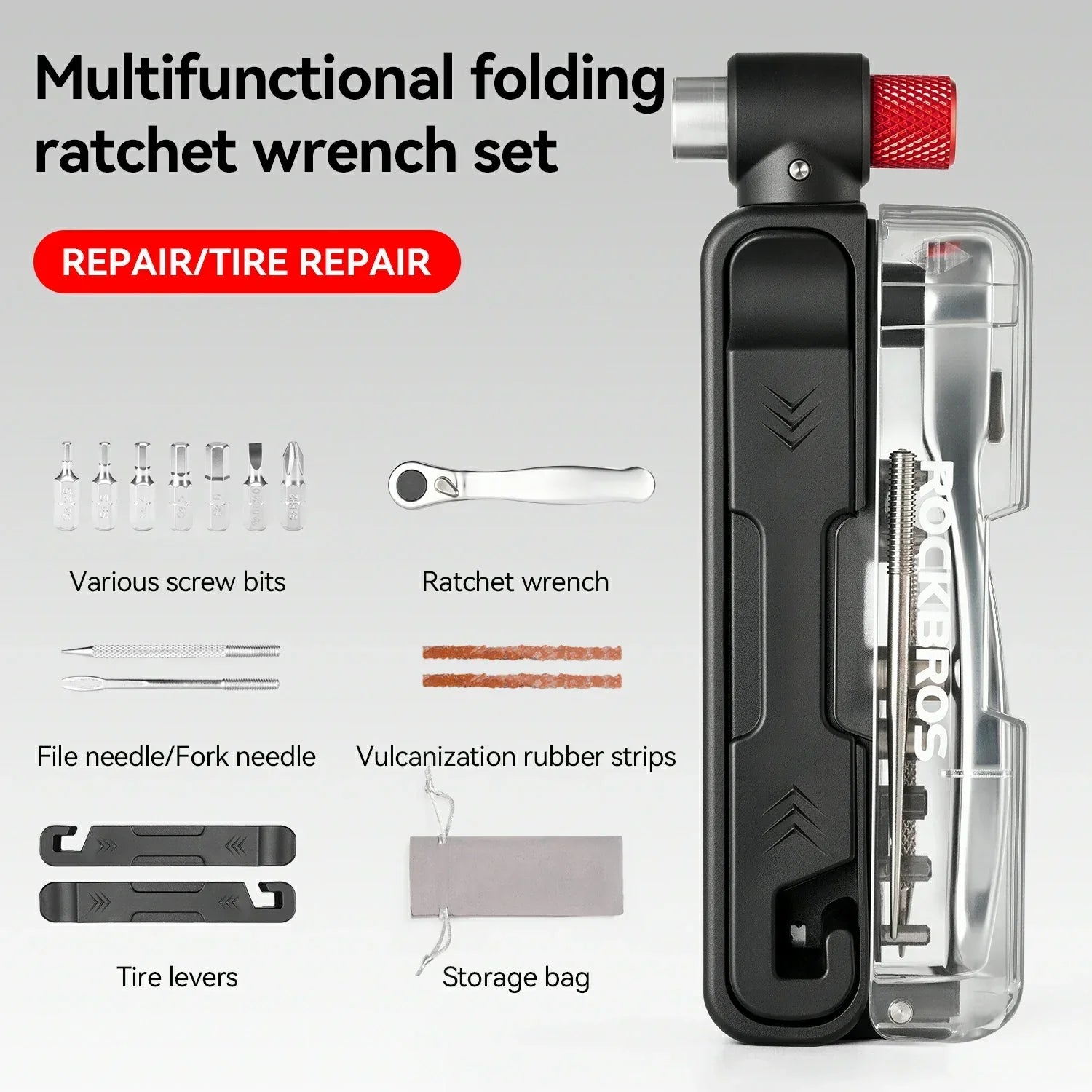 Multifunktionales 15-in-1 Mini-Ratsche-Fahrradwerkzeug