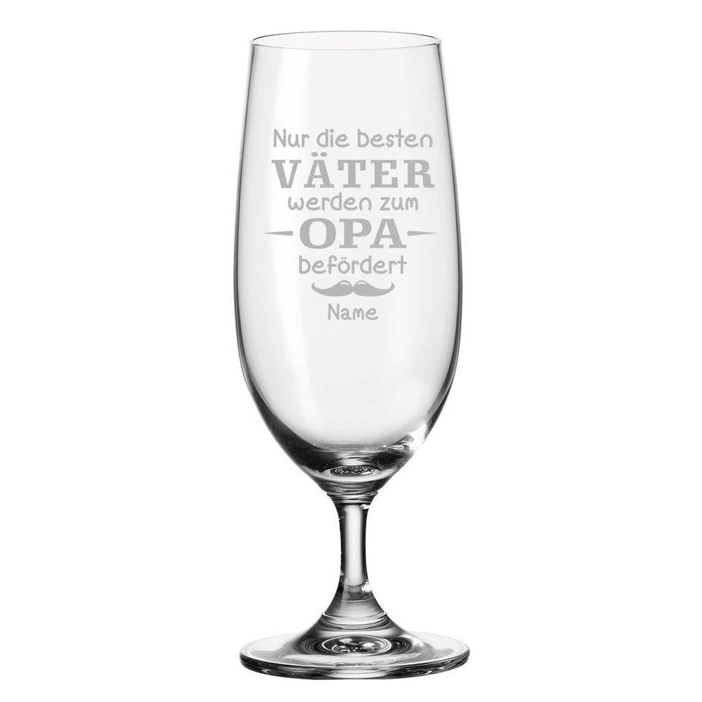 Leonardo Bierglas mit Gravur "Nur die besten Väter werden zum Opa befördert" mit Namen