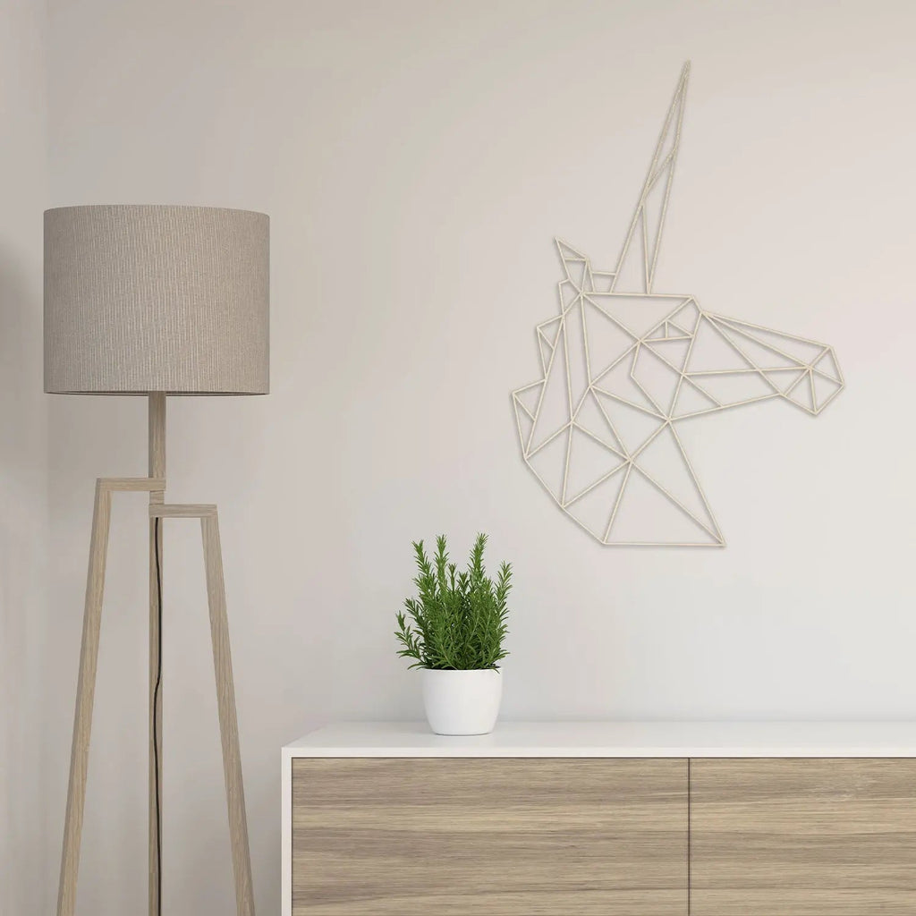 Origami Einhornkopf aus Holz -