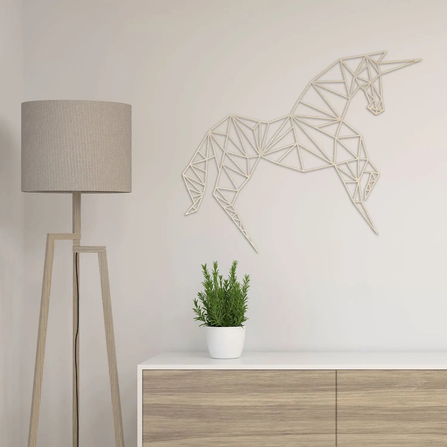 Origami Einhorn aus Holz -