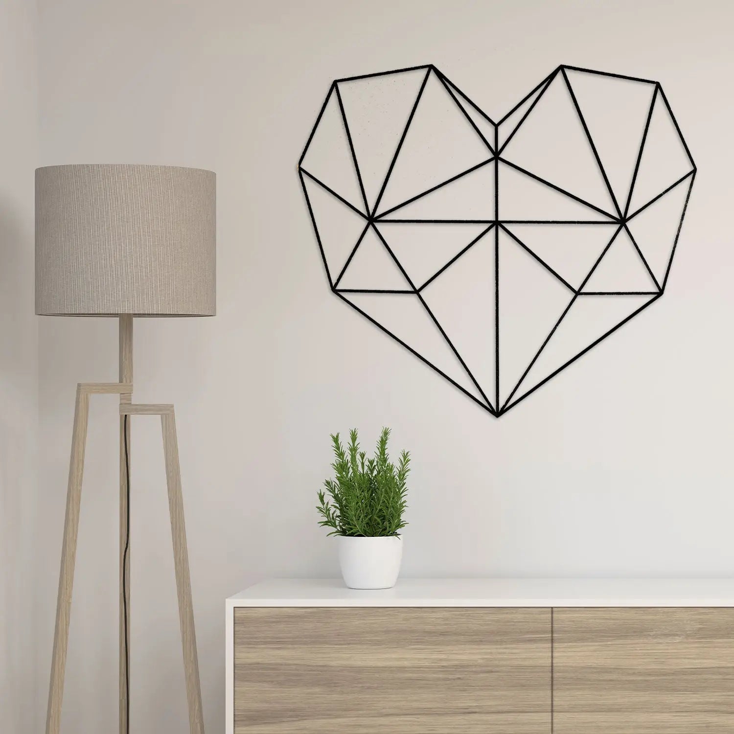 Origami 3D Herz aus Holz -