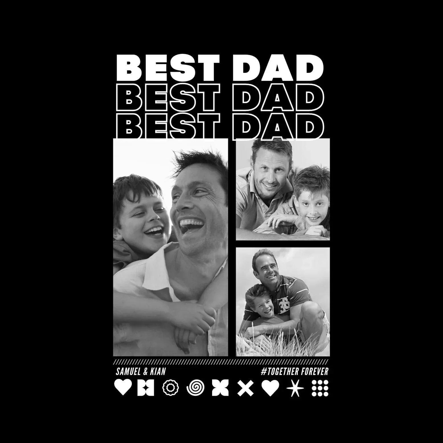 PAPA T-Shirt BEST DAD mit Fotos personalisiert