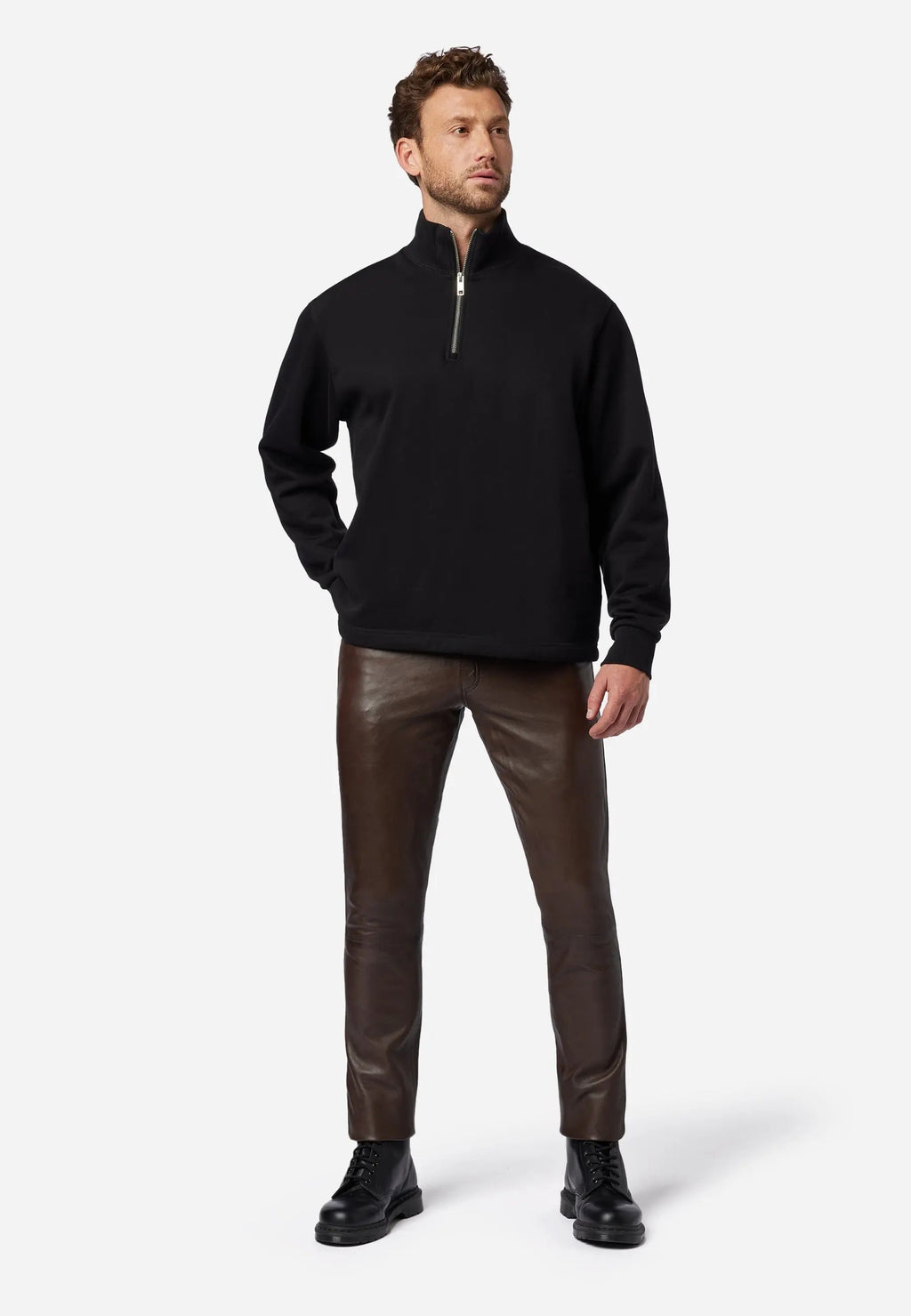 Slim Fit Herren Lederhose Bono