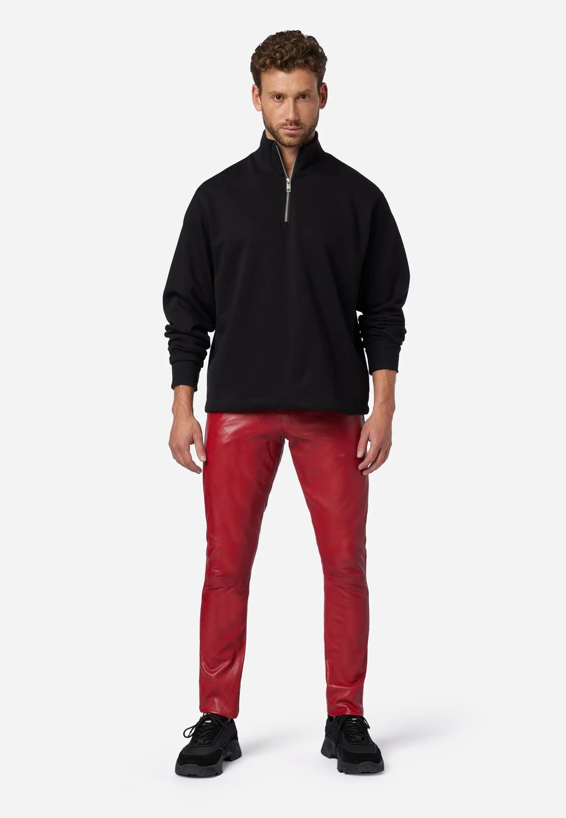 Slim Fit Herren Lederhose Bono