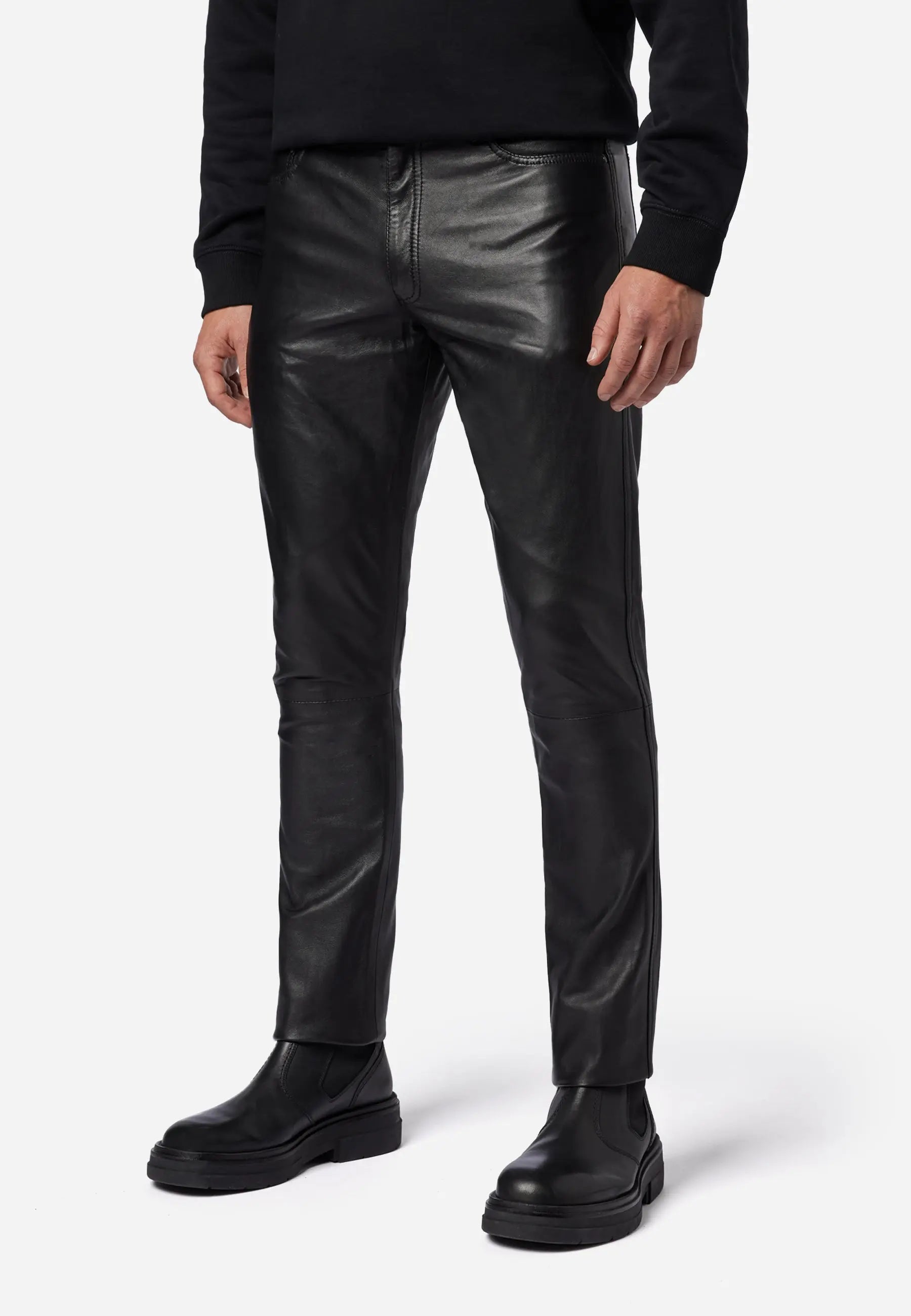 Slim Fit Herren Lederhose Bono