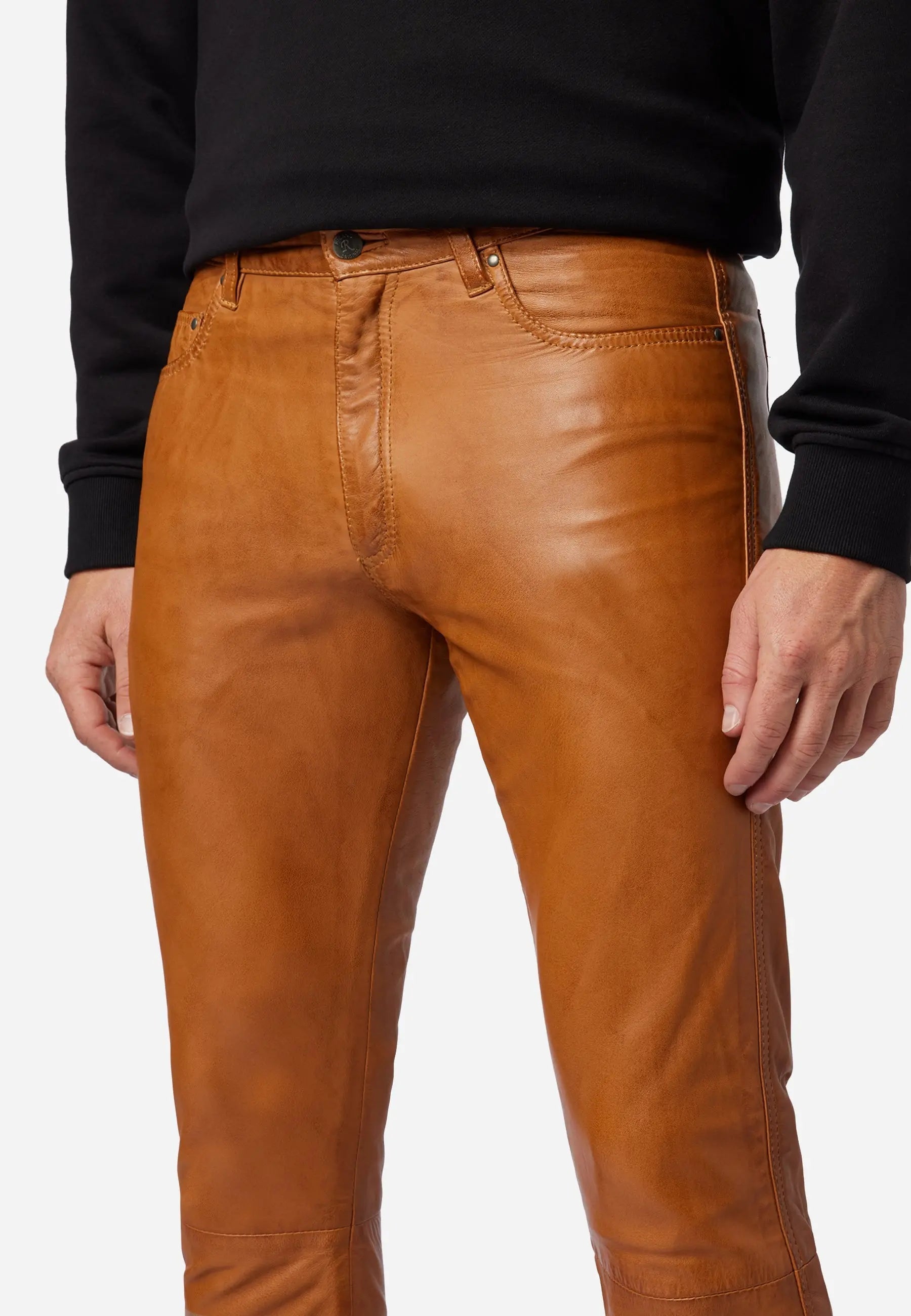 Slim Fit Herren Lederhose Bono