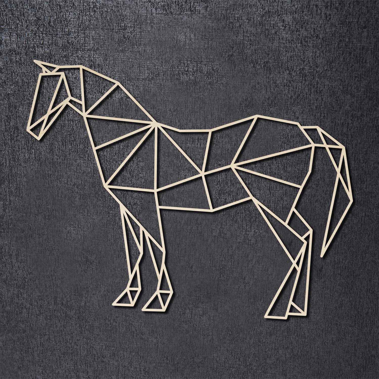Origami Pferd aus Holz -