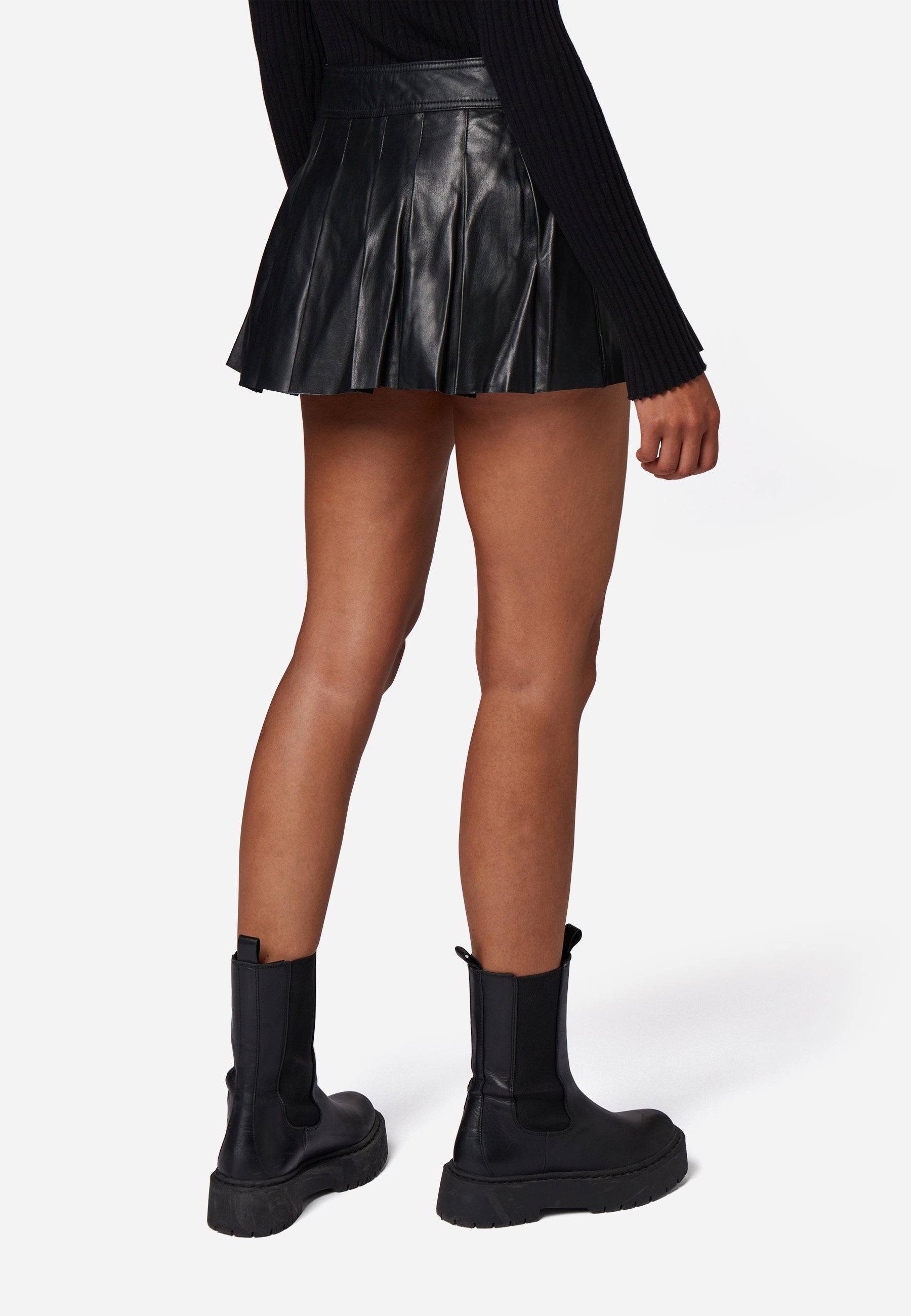 Lederrock Pleated