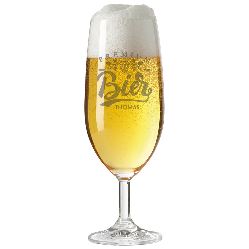 Leonardo Bierglas mit Gravur "Premium Bier" mit Namen
