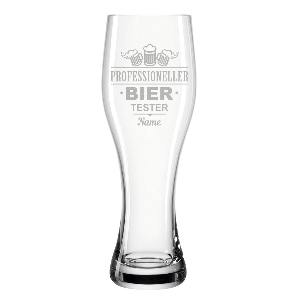 Leonardo Weizenglas "Professioneller Biertester" mit Namen