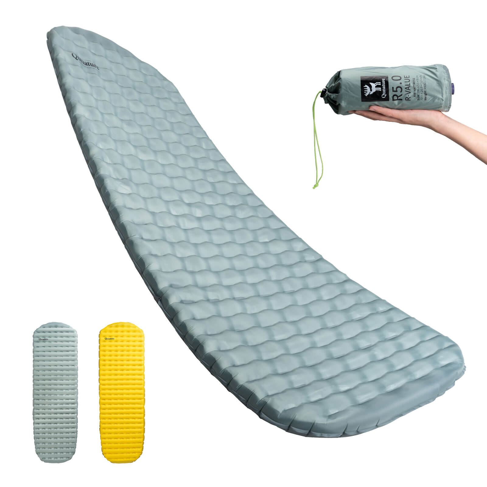 Qunature Aufblasbare Matratze Isomatte Alle Jahreszeiten für Outdoor-Camping Isolierung