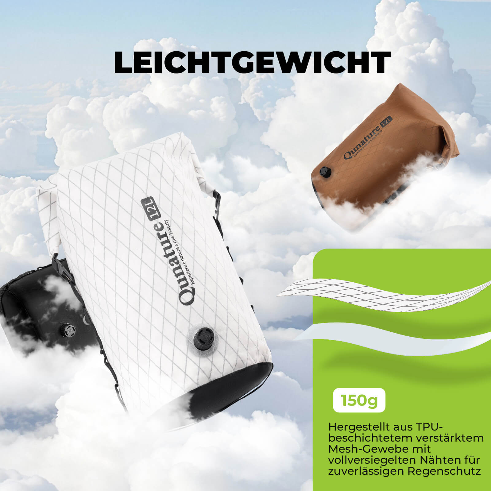 Qunature Lenkertasche 6L/12L Wasserdicht & Leicht