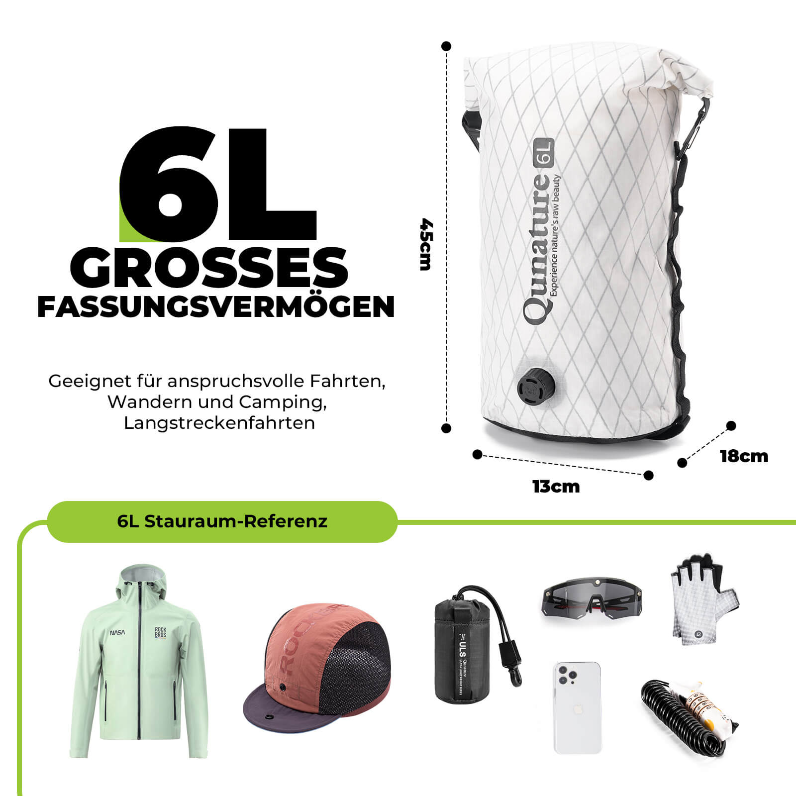 Qunature Lenkertasche 6L/12L Wasserdicht & Leicht