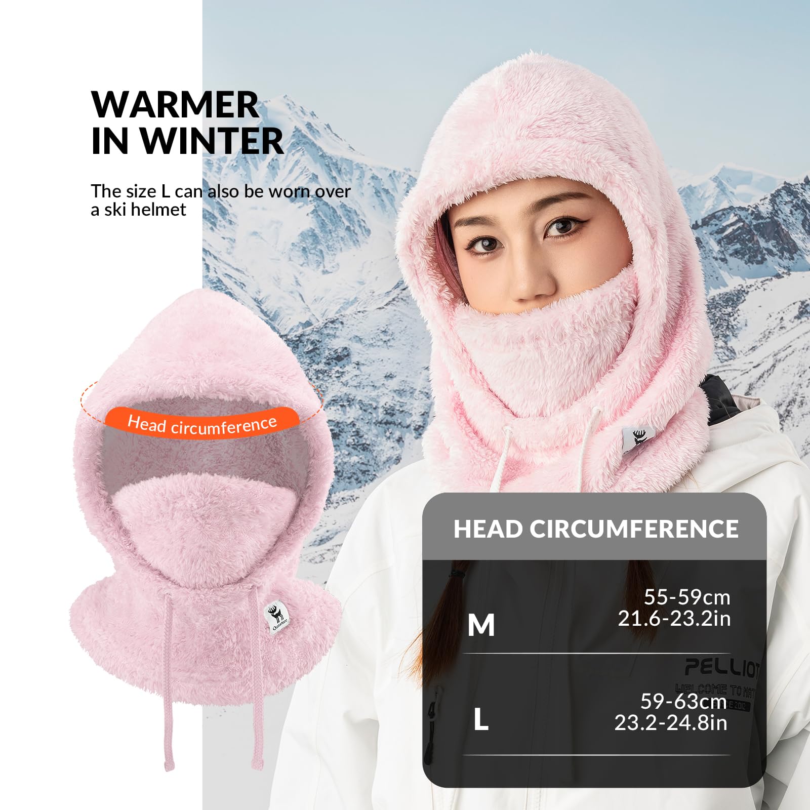 Qunature Sturmhaube Winter Warme Balaclava Thermo Winddichte Sturmmaske Skimaske