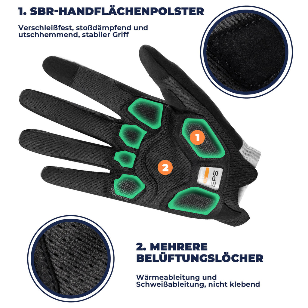 ROAD TO SKY Touchscreen Fahrradhandschuhe SBR Polsterung atmungsaktiv