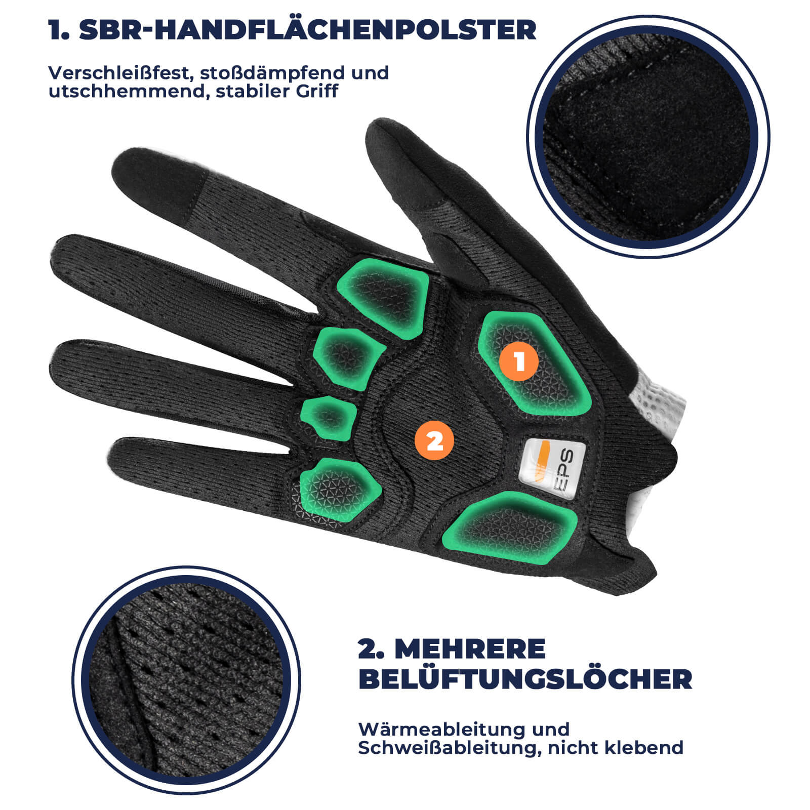 ROAD TO SKY Touchscreen Fahrradhandschuhe SBR Polsterung atmungsaktiv