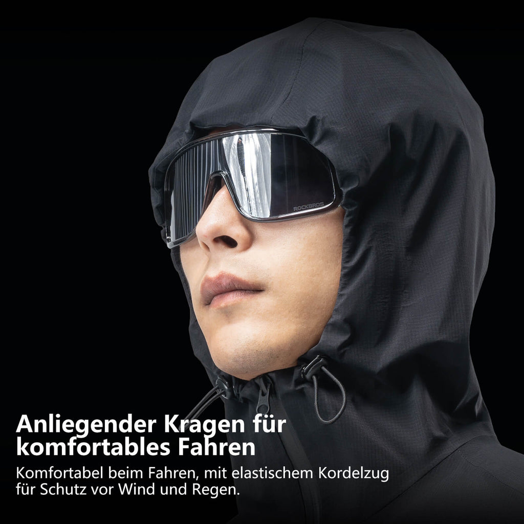 ROAD TO SKY Regenjacke faltbare Fahrradjacke Winddicht Unisex für MTB & Rennrad