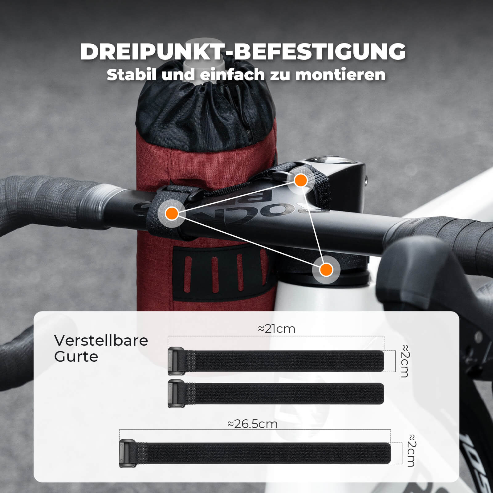 Fahrrad Lenkertasche Mini 1L für Trinkflaschen Ø9 cm
