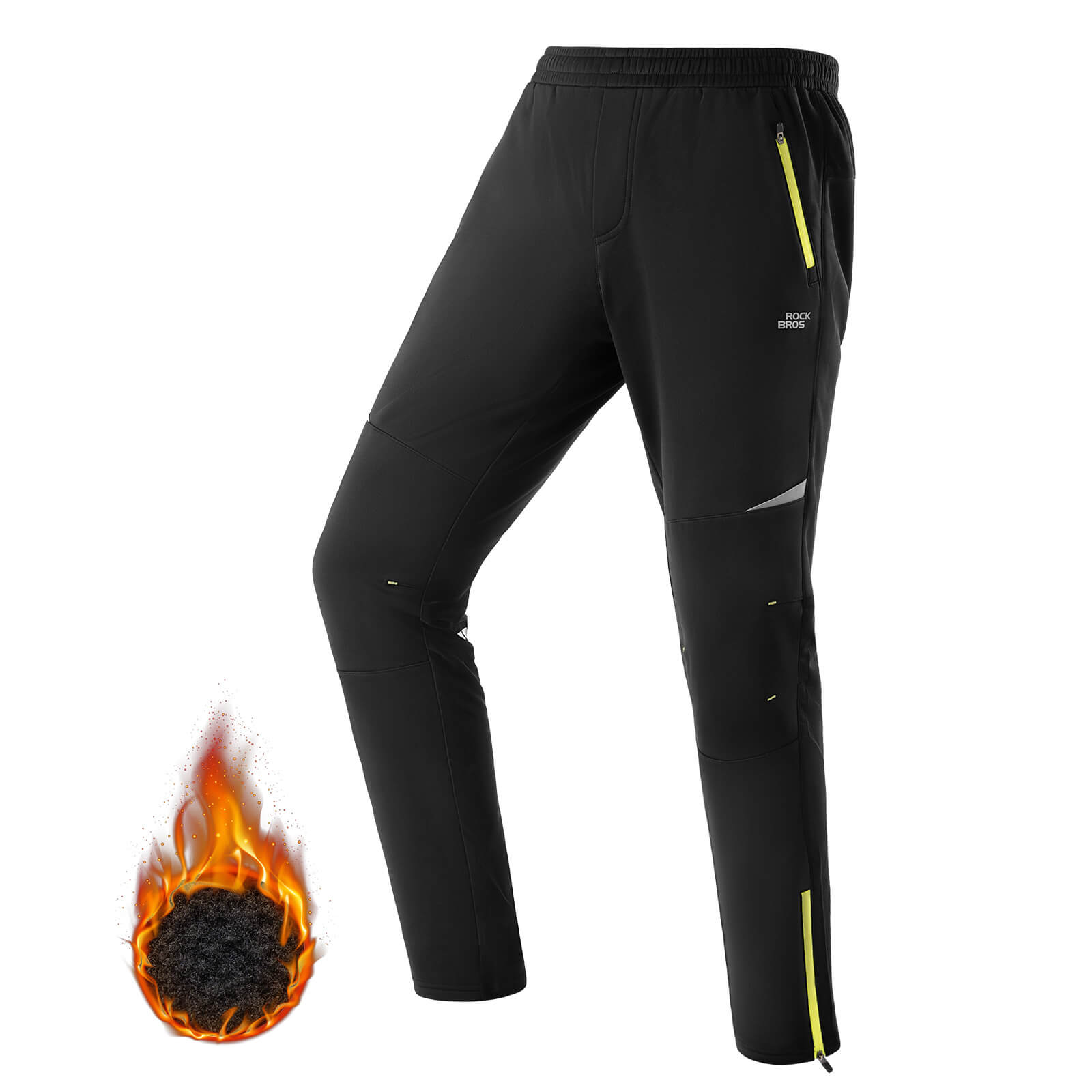 ROCKBROS Herren Fahrradhose Winddicht und Warm für Winter Outdoor-Sport