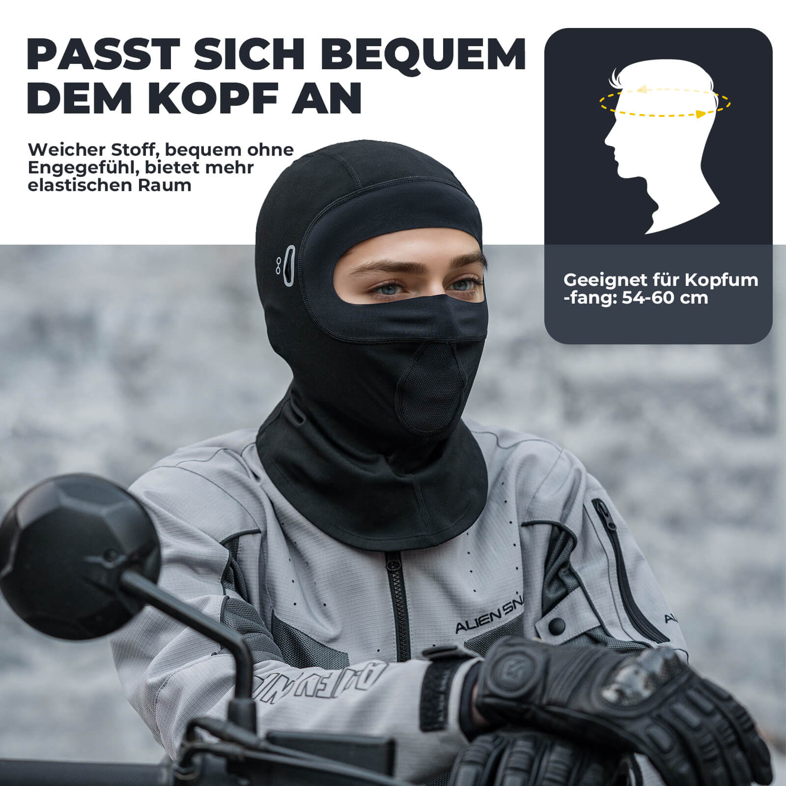 ROCKBROS Sturmhaube Winddichte atmungsaktive Fleece-Balaclava für Outdoor-Sport Unisex