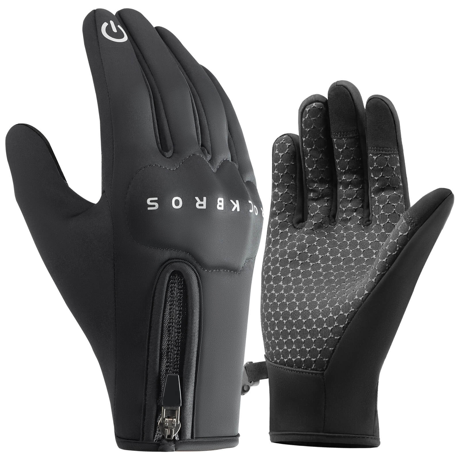 ROCKBROS Winter Fahrradhandschuhe mit Gel Gepolstert Touchscreen-fähig