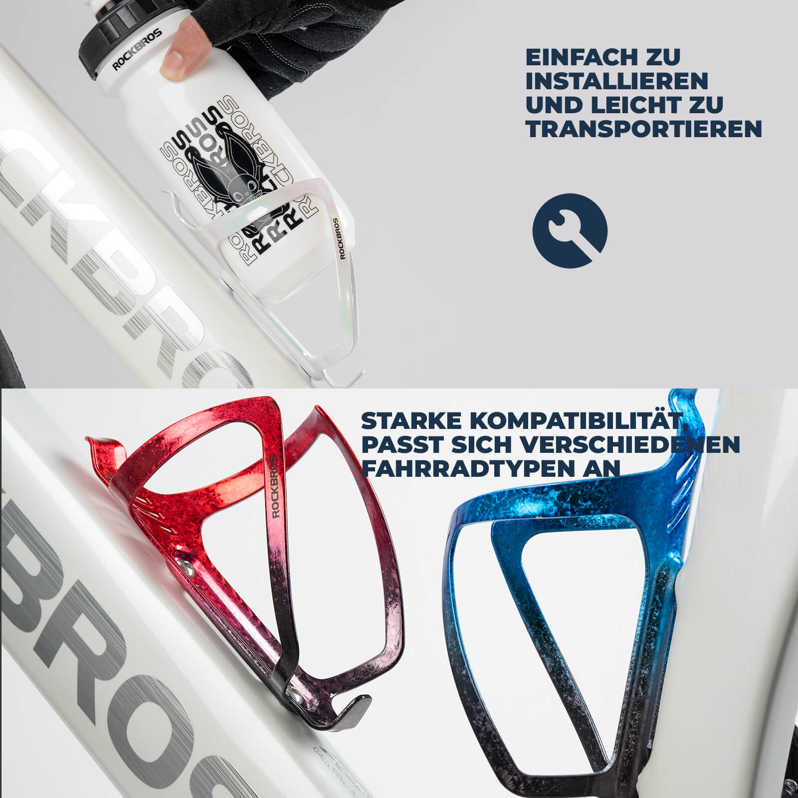 ROCKBROS Fahrrad Flaschenhalter Getränkehalter Robust aus Alu Leicht 8 Farbe