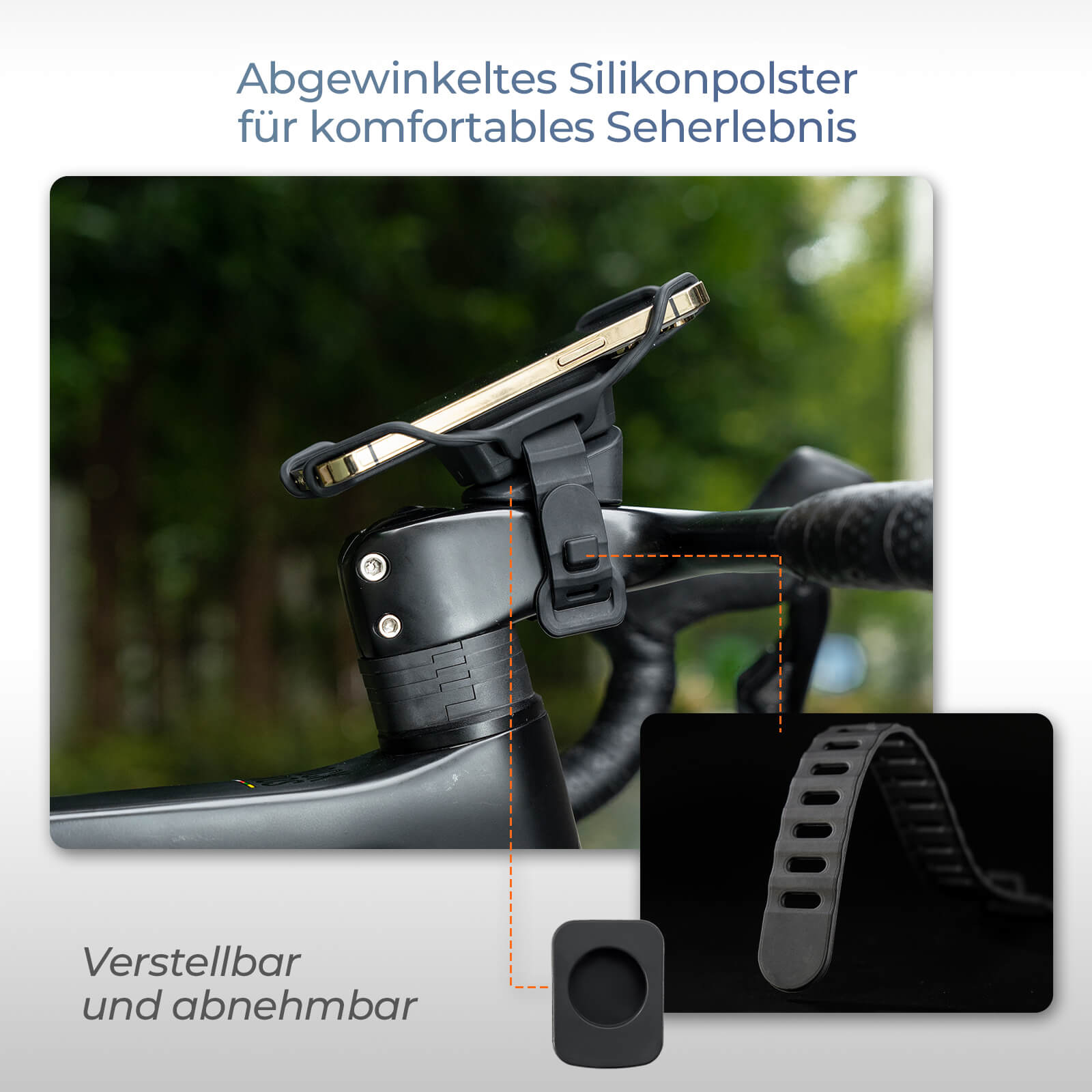 Fahrrad Handyhalterung Stoßdämpfend Kratzfest für 4"-7" Handy