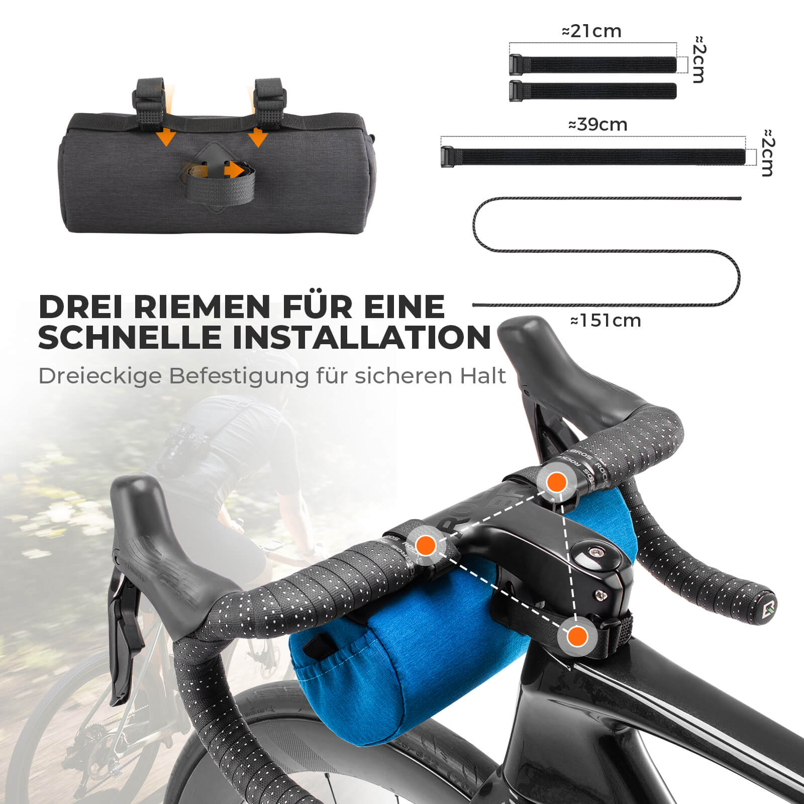 Lenkertasche Klein mit Schultergurt 2L/3,6L - SketchRide Series